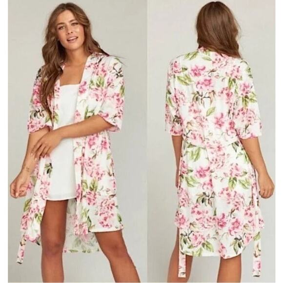 Show Me Your MuMu Other - SHOW ME YOUR MUMU Shortsleeve Floral Robe Lingerie Lounge Valentine's Bridal